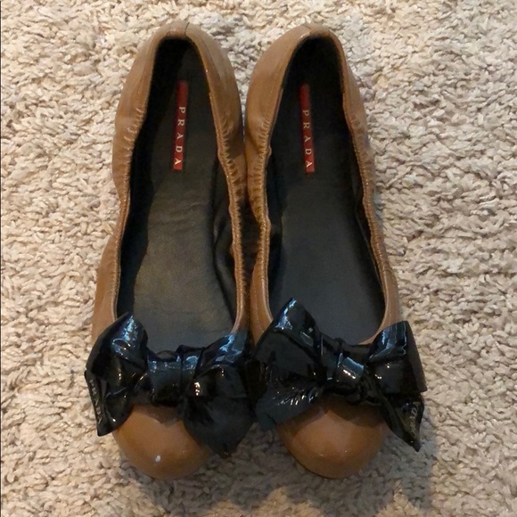 PRADA big bow leather flats - Picture 1 of 5